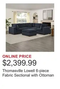 Costco Thomasville Lowell 6-piece Fabric Sectional with Ottoman offer