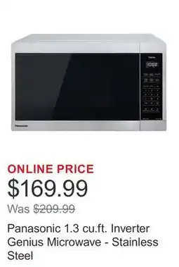Costco Panasonic 1.3 cu.ft. Inverter Genius Microwave - Stainless Steel offer