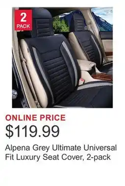 Costco Alpena Grey Ultimate Universal Fit Luxury Seat Cover, 2-pack offer