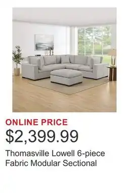 Costco Thomasville Lowell 6-piece Fabric Modular Sectional offer