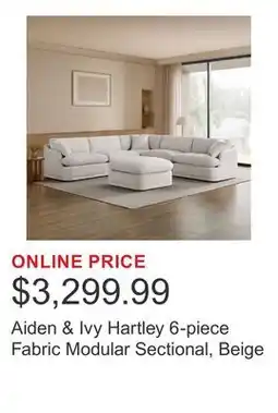 Costco Aiden & Ivy Hartley 6-piece Fabric Modular Sectional, Beige offer