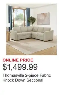 Costco Thomasville 2-piece Fabric Knock Down Sectional offer