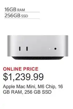 Costco Apple Mac Mini, M6 Chip, 16 GB RAM, 256 GB SSD offer