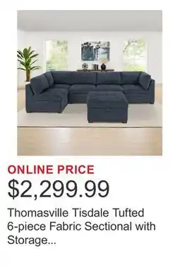 Costco Thomasville Tisdale Tufted 6-piece Fabric Sectional with Storage Ottoman offer