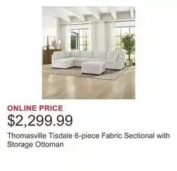 Costco Thomasville Tisdale 6-piece Fabric Sectional with Storage Ottoman offer