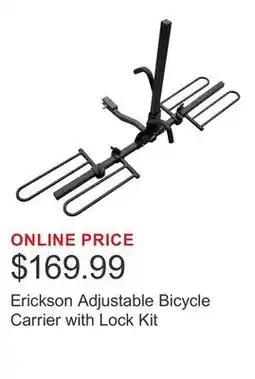 Costco Erickson Adjustable Bicycle Carrier with Lock Kit offer