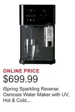 Costco iSpring Sparkling Reverse Osmosis Water Maker with UV, Hot & Cold, TDS Monitor offer