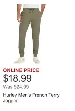 Costco Hurley Men's French Terry Jogger offer