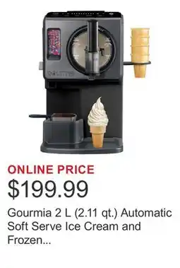 Costco Gourmia 2 L (2.11 qt.) Automatic Soft Serve Ice Cream and Frozen Drink Maker offer
