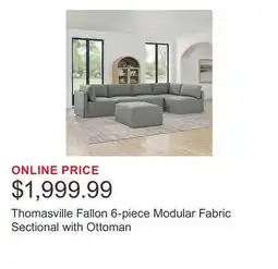 Costco Thomasville Fallon 6-piece Modular Fabric Sectional with Ottoman offer