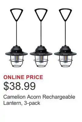 Costco Camelion Acorn Rechargeable Lantern, 3-pack offer