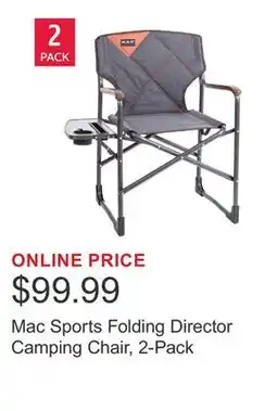 Costco Mac Sports Folding Director Camping Chair, 2-Pack offer