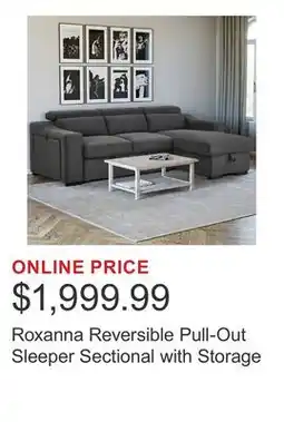 Costco Roxanna Reversible Pull-Out Sleeper Sectional with Storage offer