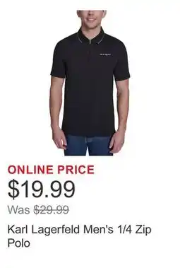 Costco Karl Lagerfeld Men's 1/4 Zip Polo offer
