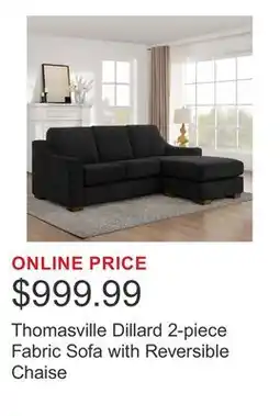 Costco Thomasville Dillard 2-piece Fabric Sofa with Reversible Chaise offer