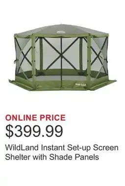 Costco WildLand Instant Set-up Screen Shelter with Shade Panels offer