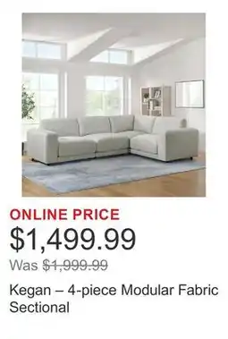 Costco Kegan – 4-piece Modular Fabric Sectional offer