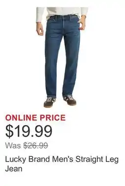 Costco Lucky Brand Men's Straight Leg Jean offer