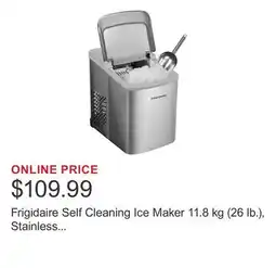 Costco Frigidaire Self Cleaning Ice Maker 11.8 kg (26 lb.), Stainless Steel with Scoop offer
