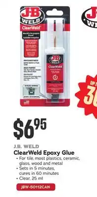 Bumper to Bumper J.B. WELD ClearWeld Epoxy Glue offer