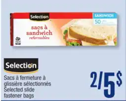 Jean Coutu Selected slide fastener bags offer