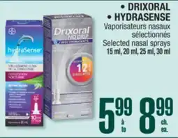 Jean Coutu DRIXORAL • HYDRASENSE Selected nasal sprays offer