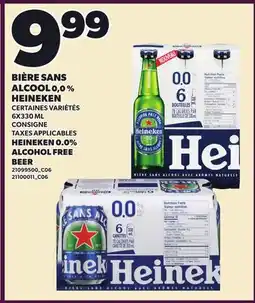 Provigo BIÈRE SANS ALCOOL 0,0 % HEINEKEN, 6X330 ML | HEINEKEN 0.0% ALCOHOL FREE BEER offer
