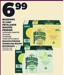Provigo BOISSONS À L'EAU PÉTILLANTE MAISON PERRIER, 8X330 ML | MAISON PERRIER SPARKLING WATER BEVERAGES offer
