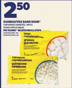 Provigo GUIMAUVES SANS NOM , 400 G | NO NAME MARSHMALLOWS offer