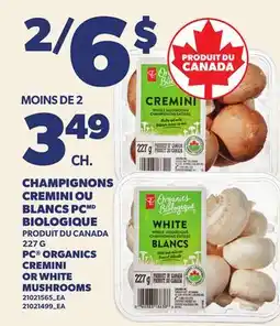 Provigo CHAMPIGNONS CREMINI OU BLANCS PC BIOLOGIQUE, 227 G | PC ORGANICS CREMINI MUSHROOMS offer