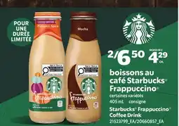 Provigo BOISSONS AU CAFÉ STARBUCKS FRAPPUCCINO , 405 ML | STARBUCKS FRAPPUCCINO COFFEE DRINK offer