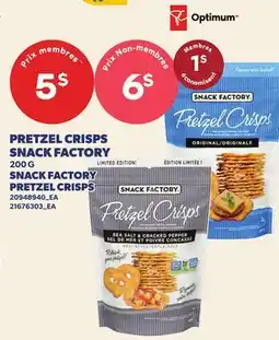 Provigo SNACK FACTORY PRETZEL CRISPS offer