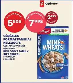 Provigo CÉRÉALES FORMAT FAMILIAL KELLOGG'S, 480-650 G | KELLOGG'S FAMILY SIZE CEREAL offer