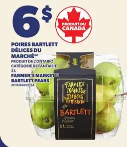 Provigo POIRES BARTLETT DÉLICES DU MARCHÉ, 2 L | FARMER'S MARKET BARTLETT PEARS offer