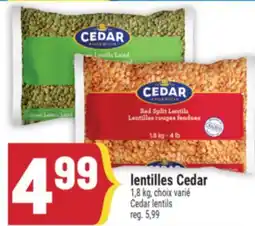 Marché Adonis LENTILLES CEDAR | CEDAR LENTILS offer
