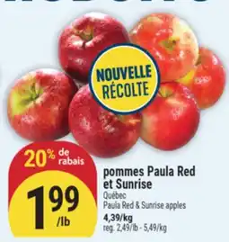 Marché Adonis pommes Paula Red et Sunrise | Paula Red & Sunrise apples offer