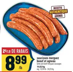 Marché Adonis SAUCISSES MERGUEZ BOEUF ET AGNEAU | LAMB AND BEEF MERGUEZ SAUSAGES offer