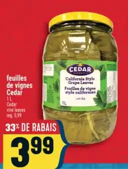 Marché Adonis feuilles de vignes Cedar | Cedar vine leaves offer