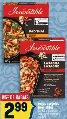 Marché Adonis repas surgelés Irresistible | Irrésistible frozen meals offer