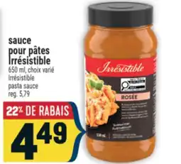 Marché Adonis sauce pour pâtes Irrésistible | Irrésistible pasta sauce offer