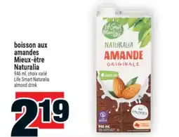 Super C boisson aux amandes Mieux-être Naturalia | Life Smart Naturalia almond drink offer