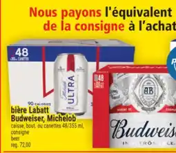 Super C bière Labatt Budweiser, Michelob | beer offer