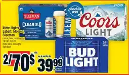 Super C bière légère Labatt, Molson, Sleeman | light beer offer