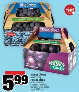 Super C prunes bleues panier 1,5L ou raisins bleus | blue plums or blue grapes offer