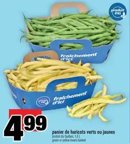 Super C panier de haricots verts ou jaunes | green or yellow beans basket offer