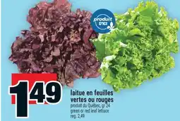 Super C laitue en feuilles vertes ou rouges | green or red leaf lettuce offer