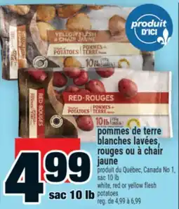 Super C pommes de terre blanches lavées, rouges ou à chair jaune | white, red or yellow flesh potatoes offer