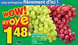 Super C raisins rouges ou verts sans pépins | seedless red or green grapes offer