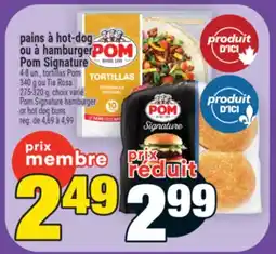 Super C pains à hot-dog ou à hamburger Pom Signature | Pom Signature hamburger or hot dog buns offer