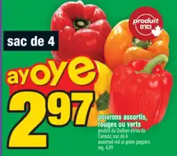 Super C poivrons assortis, rouges ou verts | assorted red or green peppers offer